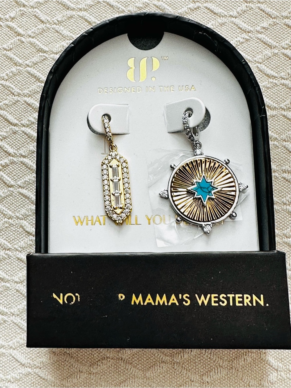 NIB Bomb Party “Handle With Discretion” earrings CH28366